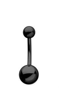 Black PVD Surgical Steel Navel Barbell 14g 7/16”
